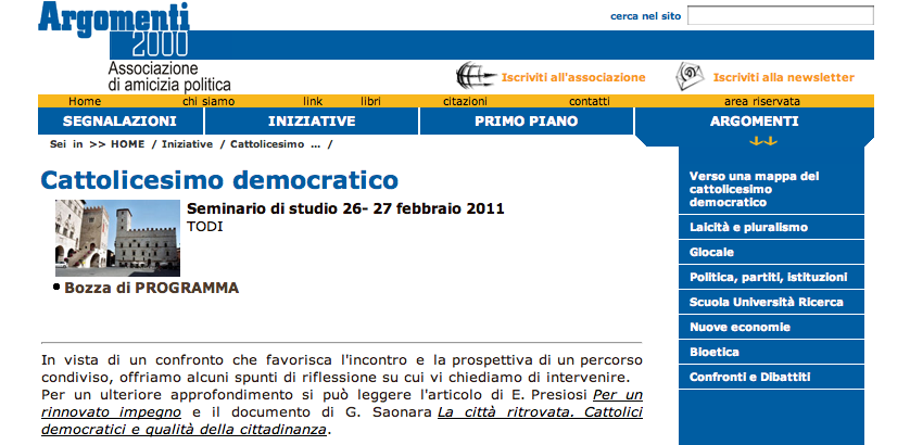 Cattolici democratici, la proposta