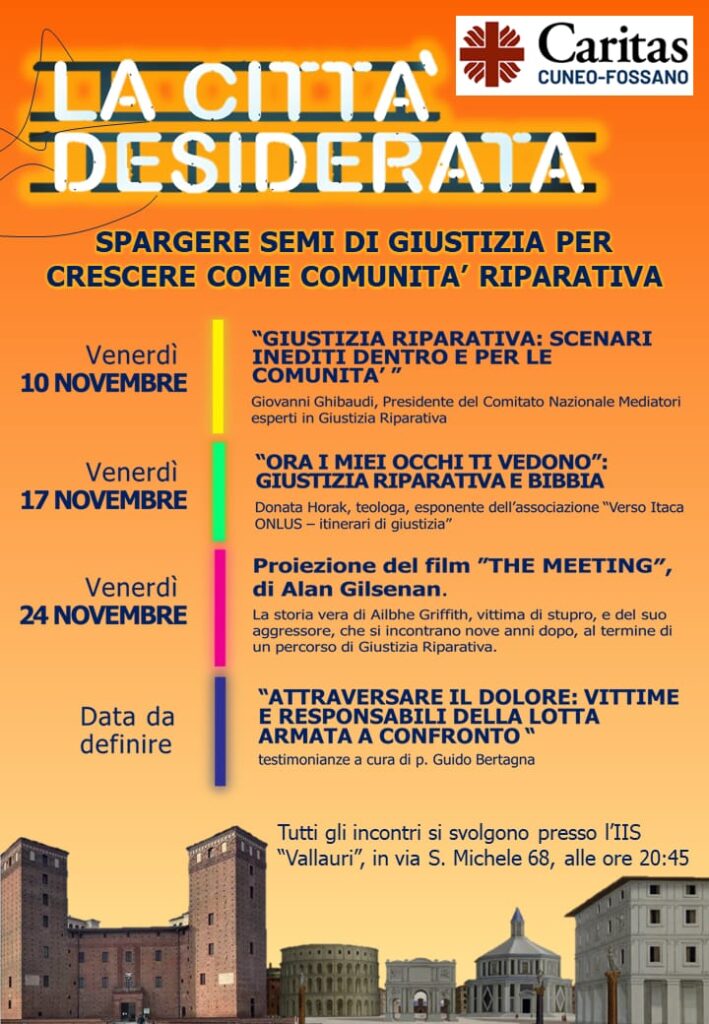 Giustizia riparativa: dal 10 novembre 4 incontri organizzati dalla Caritas diocesana (disponibile anche la registrazione)